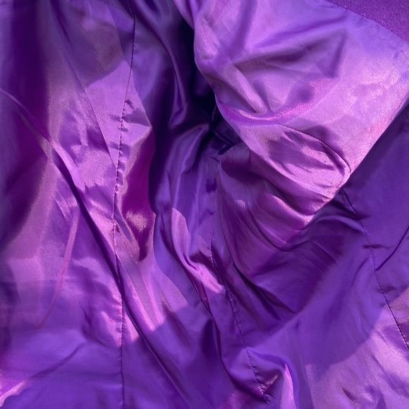 Old Navy Purple Ruffled Collar Wool Blend Peacoat Women's Size L - Picture 6 of 10